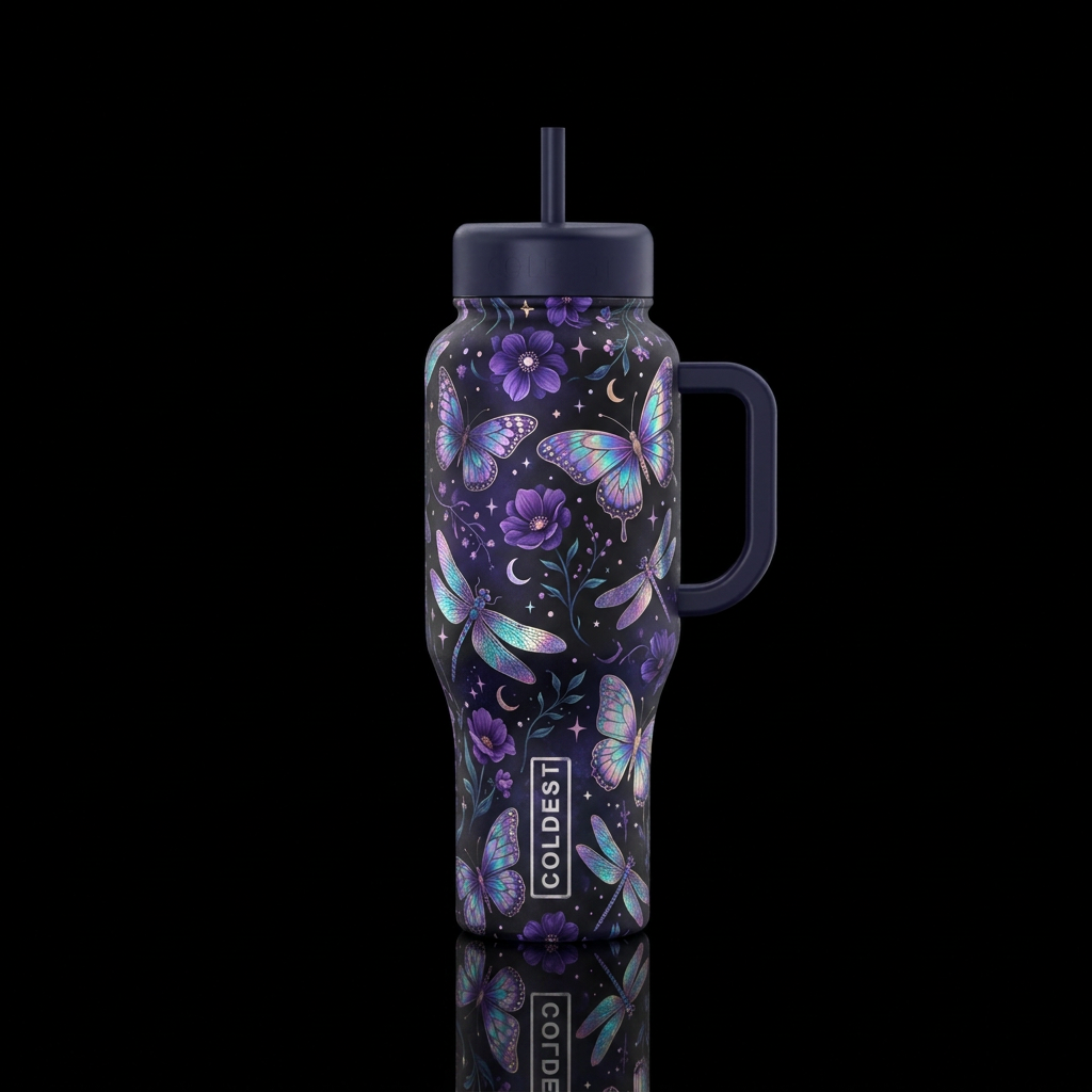 Create a beautiful, dark and dreamy insulated wate... water bottle design