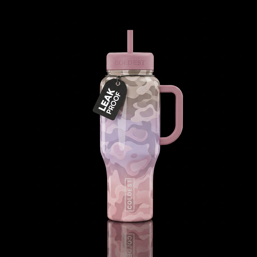 Girly ombré camouflage water bottle fading through... water bottle design