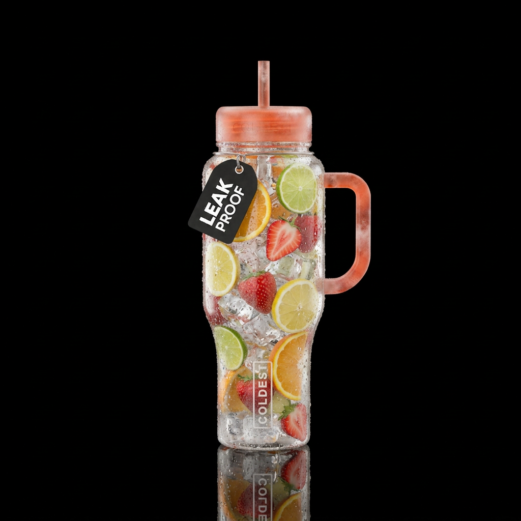 Hyper-realistic bottle designed to look like a ref... water bottle design