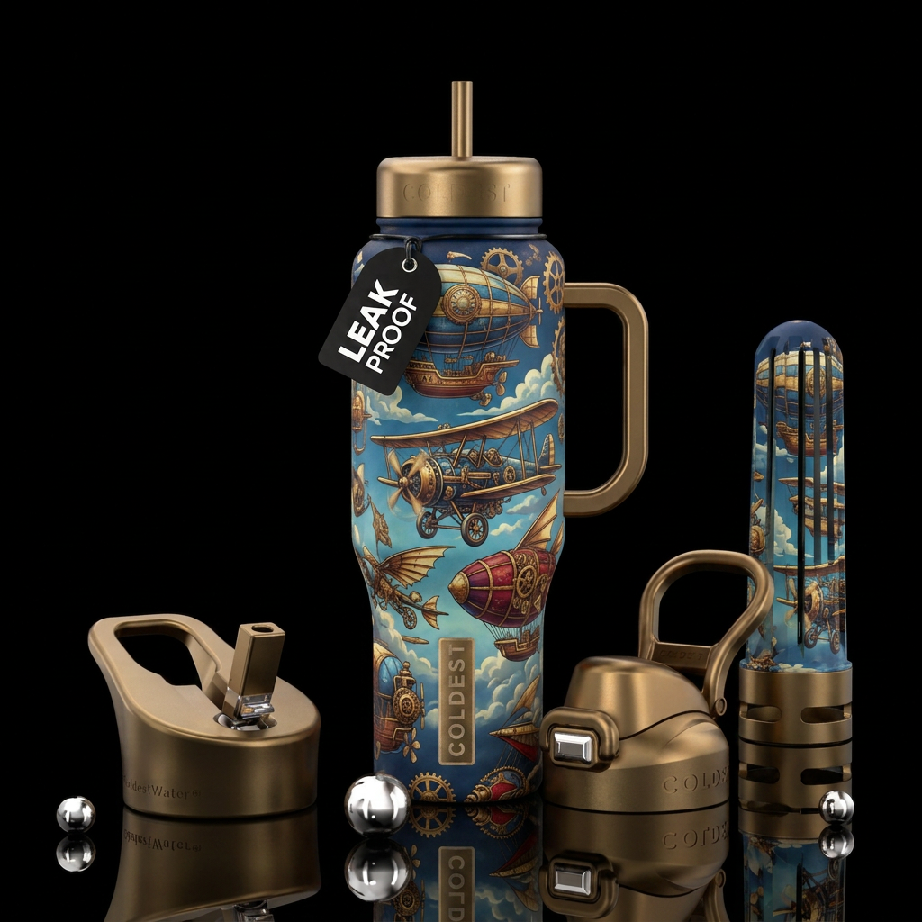 Fantastic flying machines realistic water bottle design
