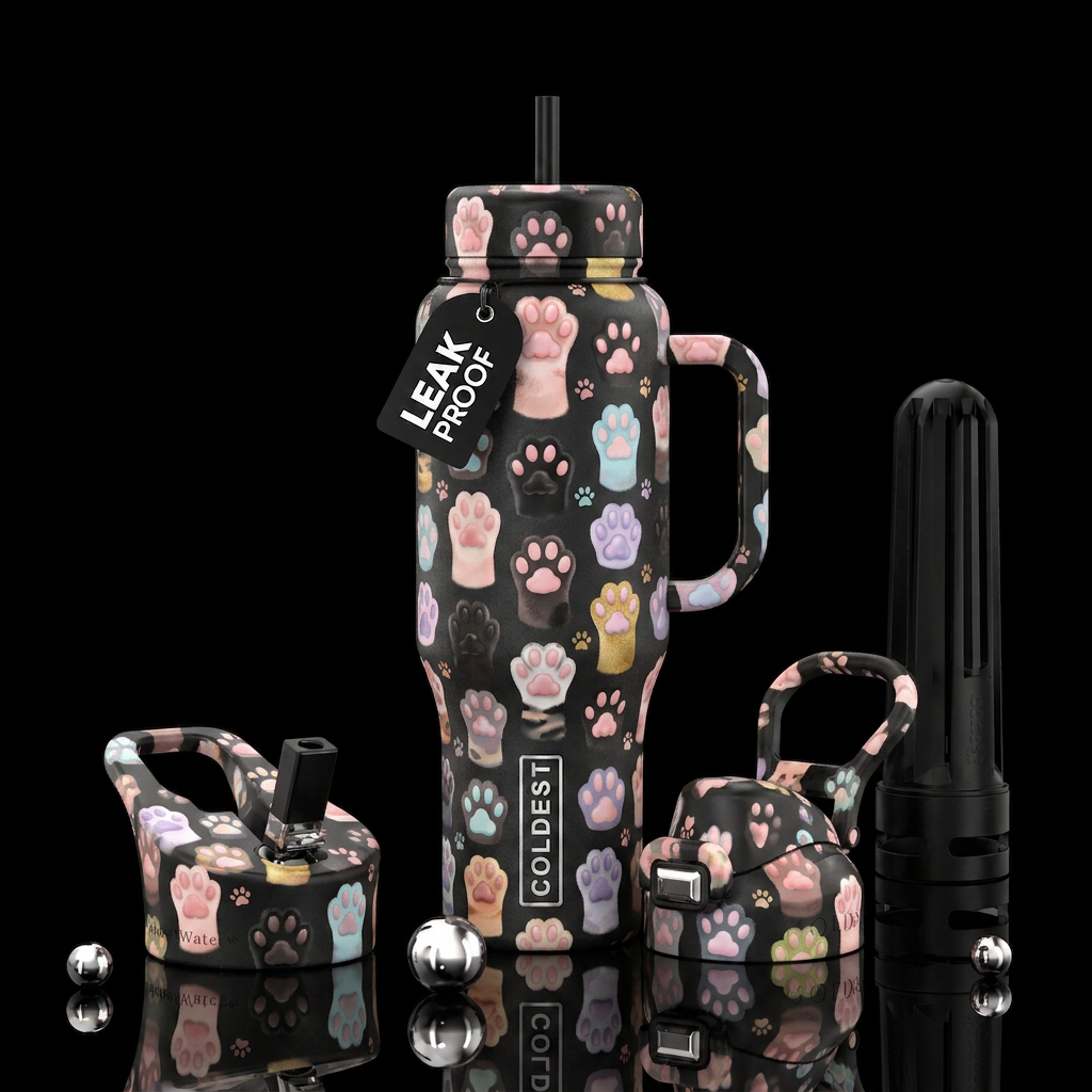 kitten toe beans water bottle design