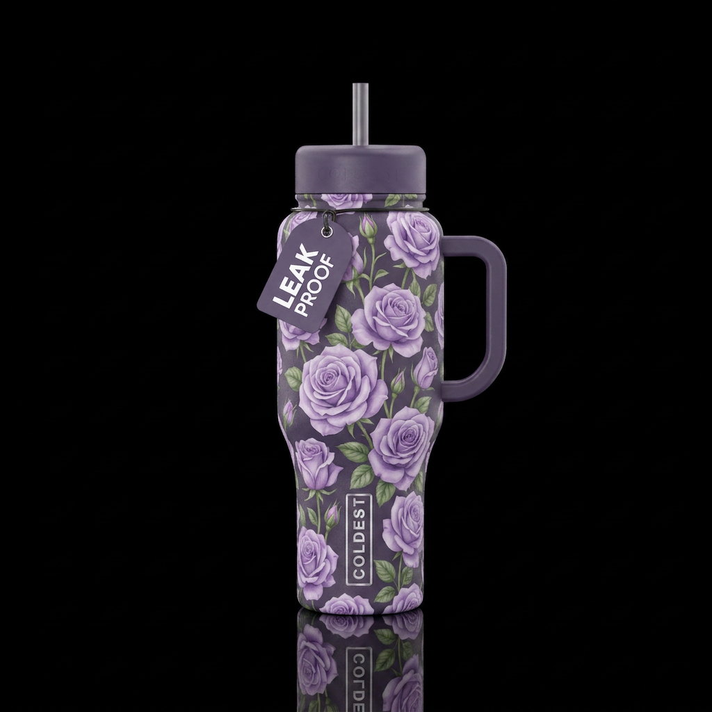 Lavender roses water bottle design