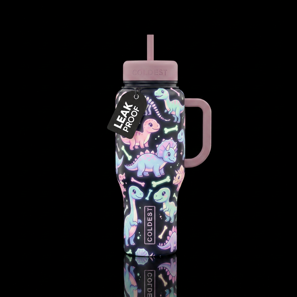 Teen dinos water bottle design