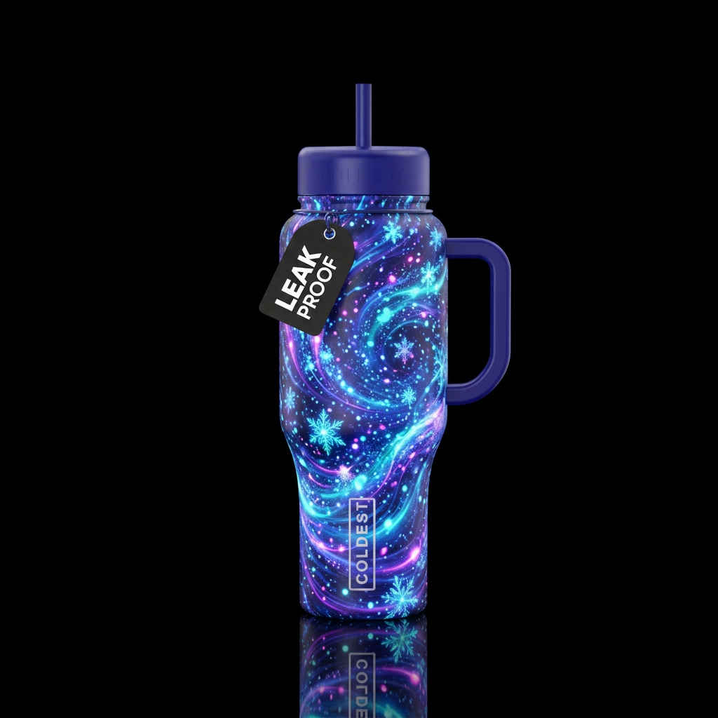 Glowie snow atorm water bottle design