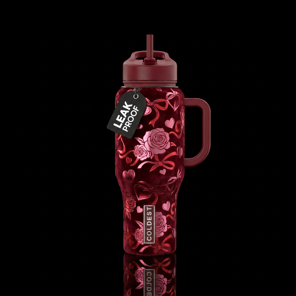 Valentine love water bottle design