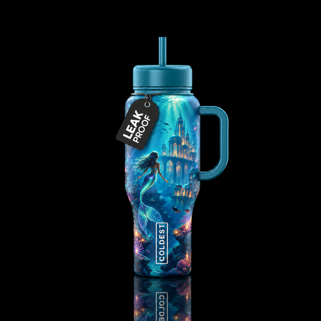 Glowie underwater mermaid city water bottle design