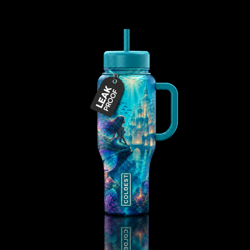 Glowie underwater mermaid city water bottle design