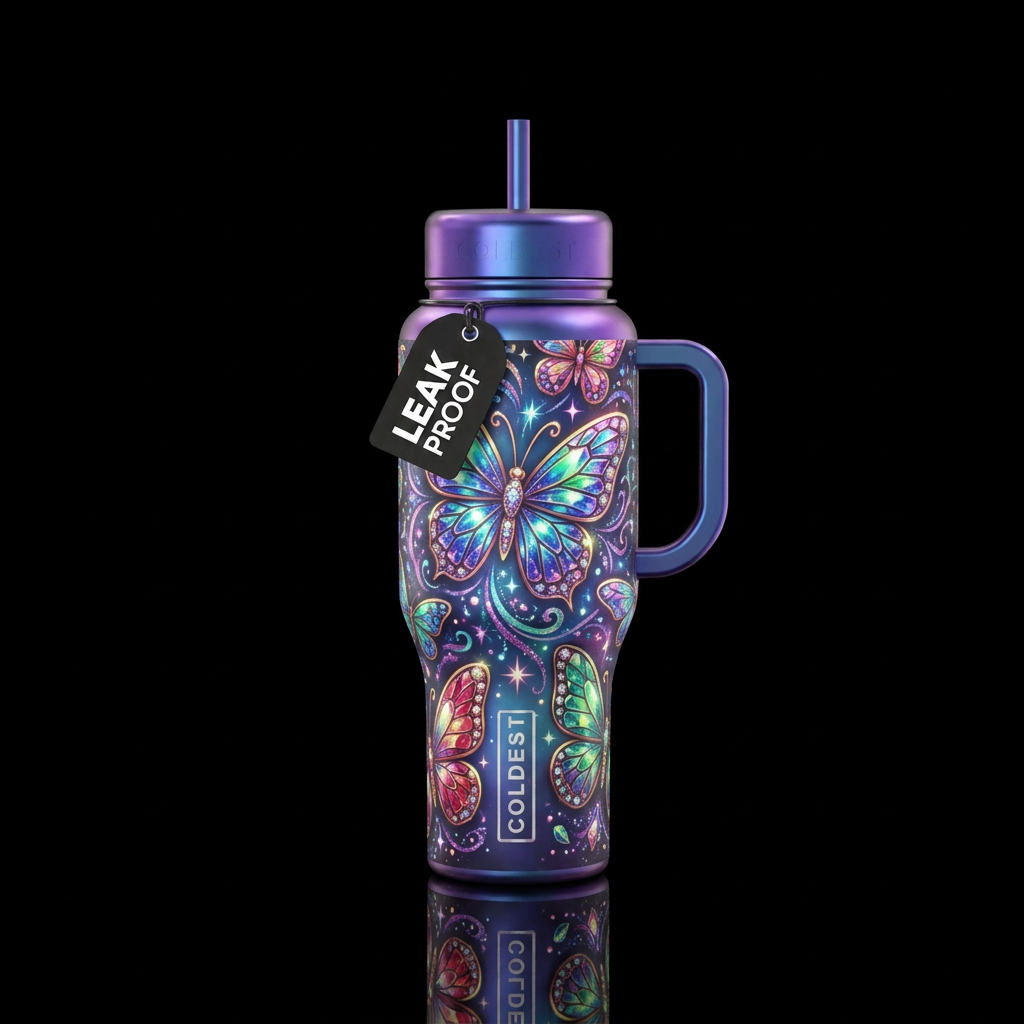 Radiant Wings water bottle design