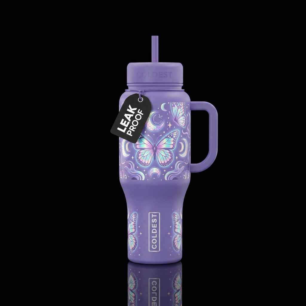 Moonlight Butterfly Bliss water bottle design