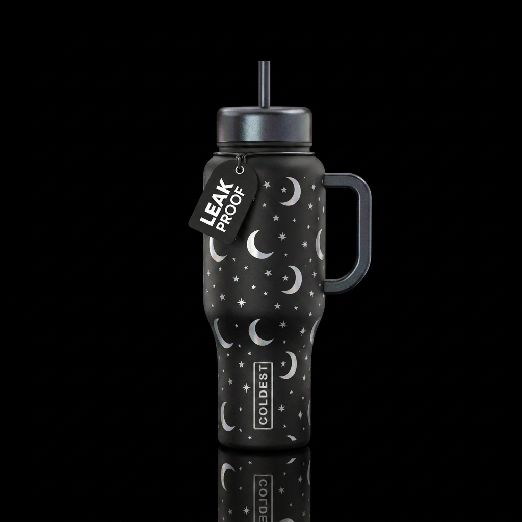 Moonlight moons water bottle design