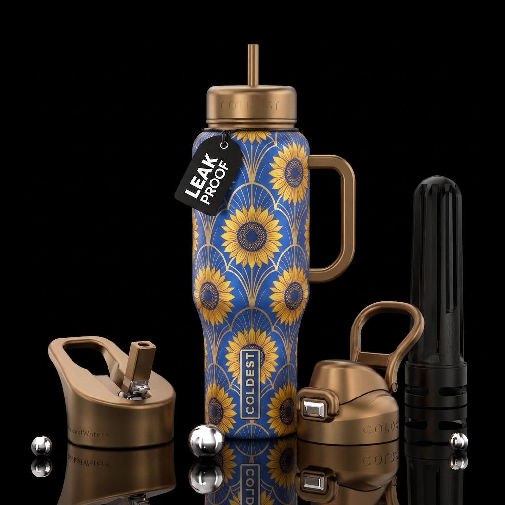 Sunflowers Art deco water bottle design