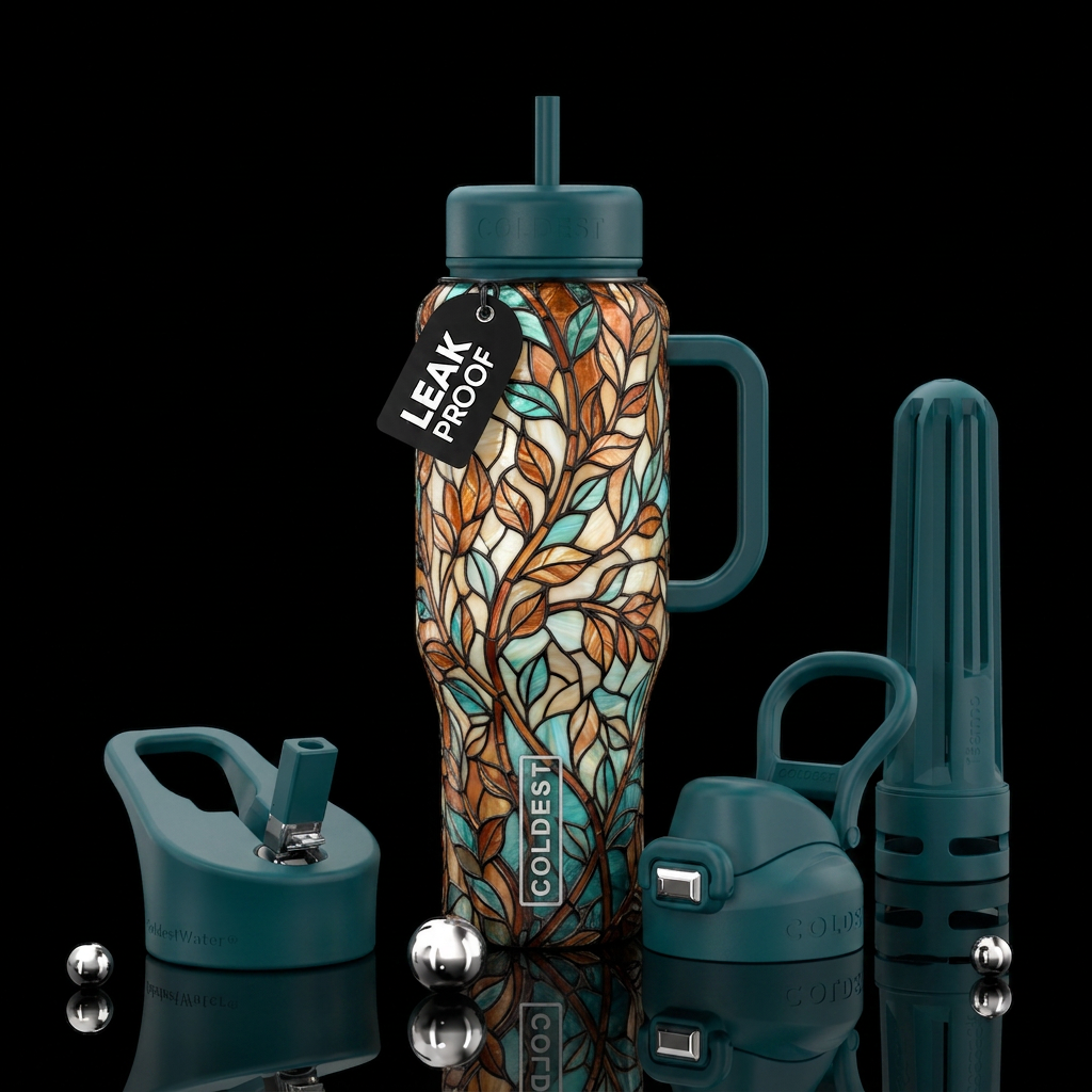 Nouveau botanical water bottle design