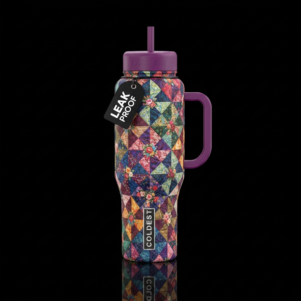 The Quilter water bottle design