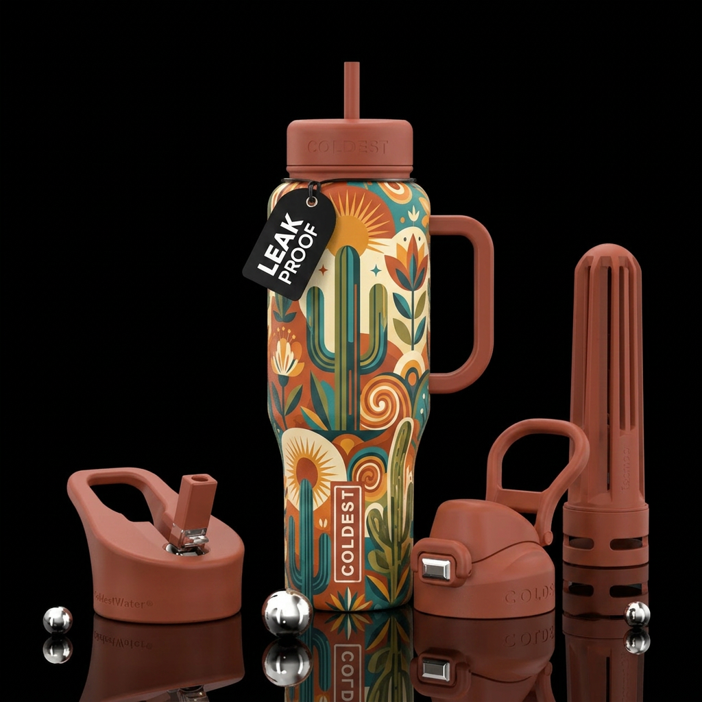 Desert Floral water bottle design