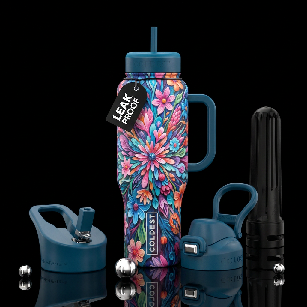 Bursting Blooms water bottle design