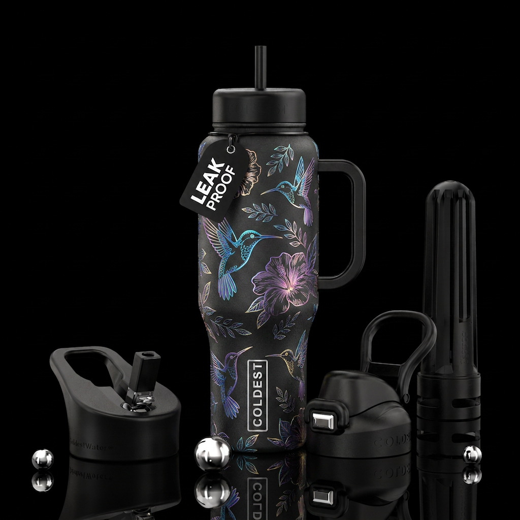 Moonlight Hummingbirds water bottle design