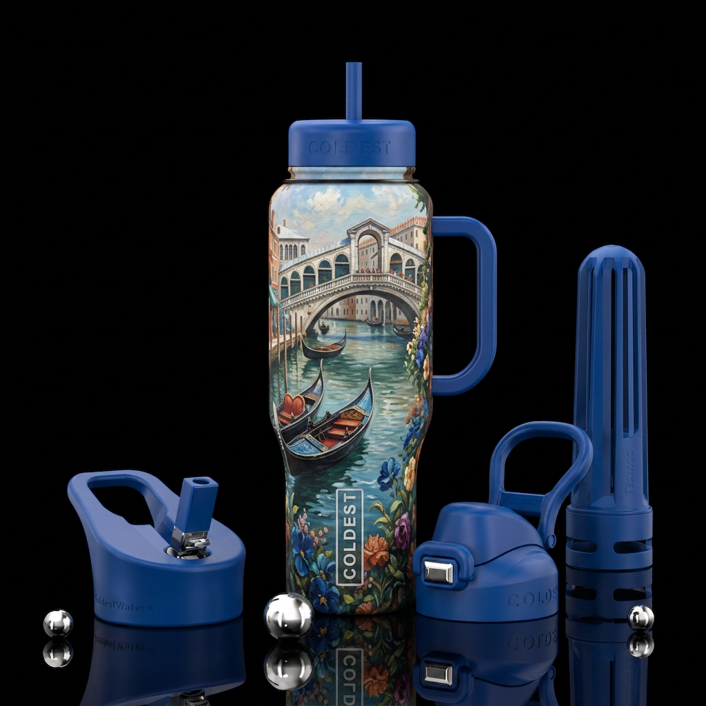 Venetian vibes water bottle design
