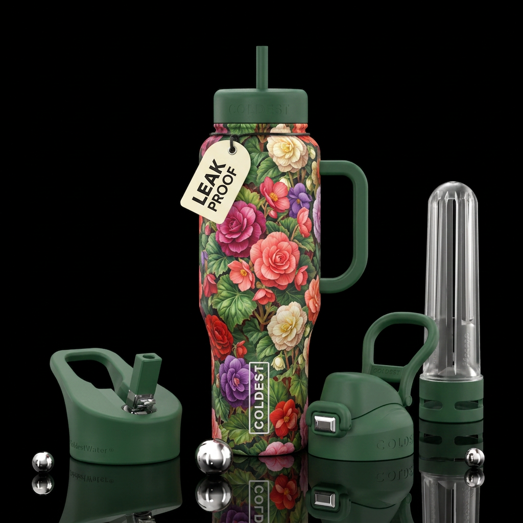 Beguiling Begonias water bottle design