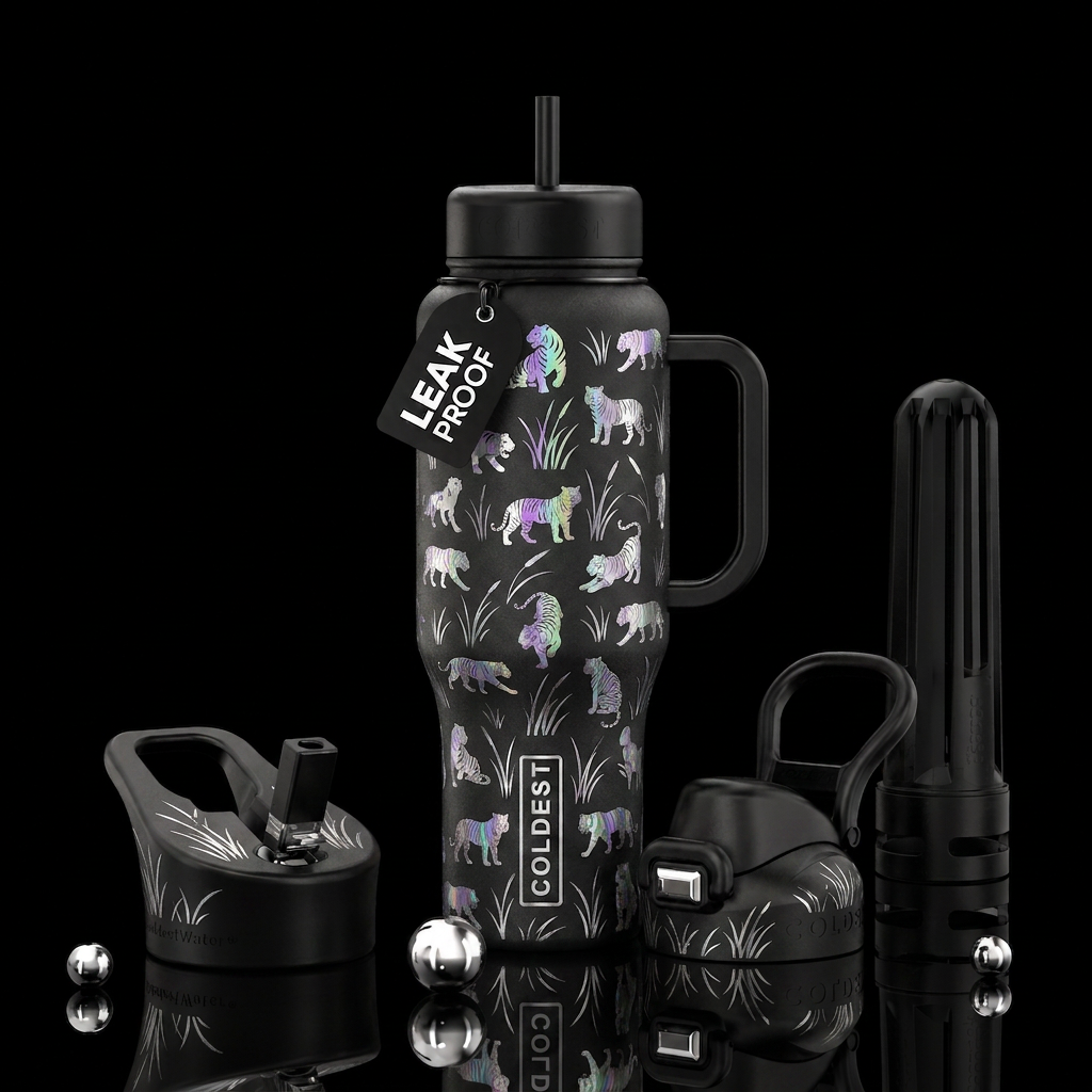 Moonlight Tiger water bottle design