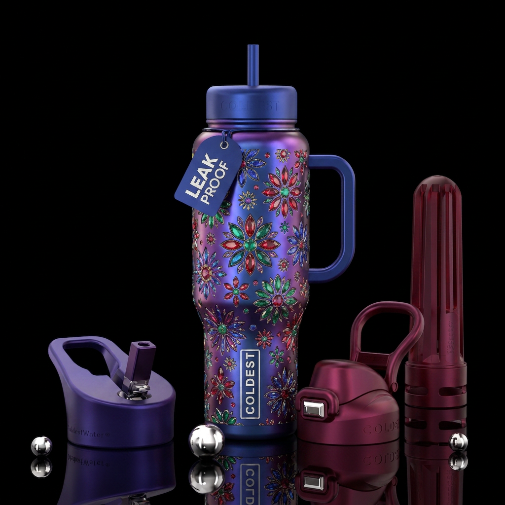 Bejeweled water bottle design