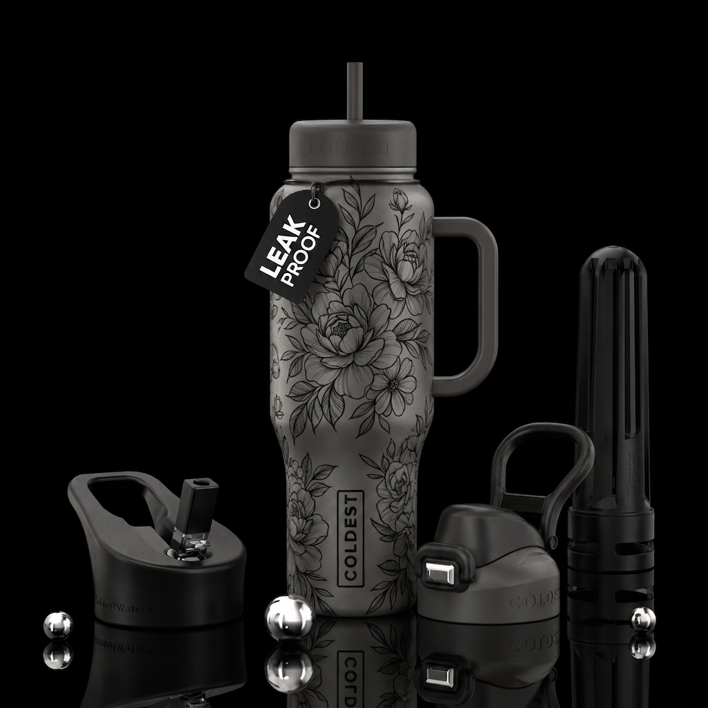 Tatoo Floral water bottle design