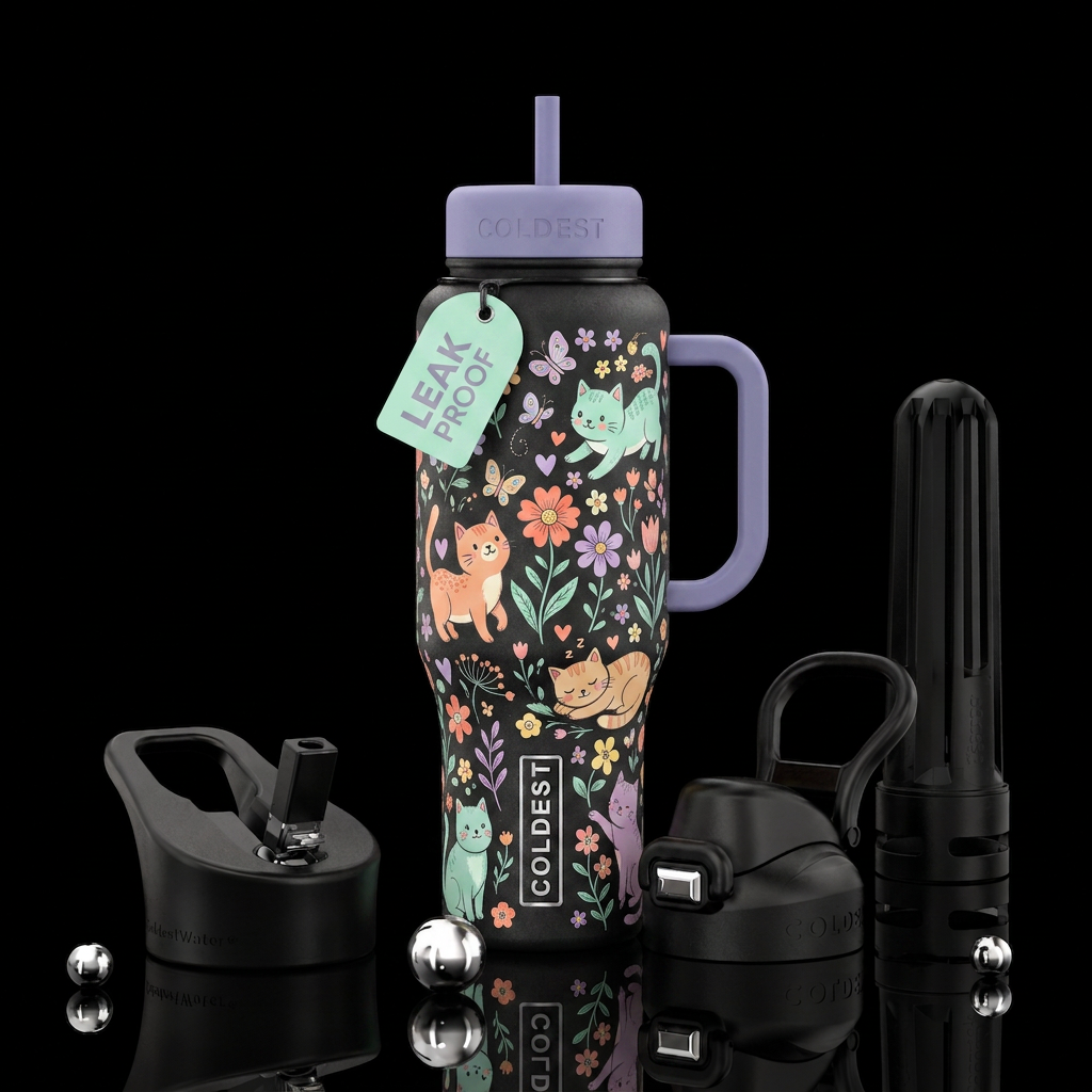 Cat garden water bottle design