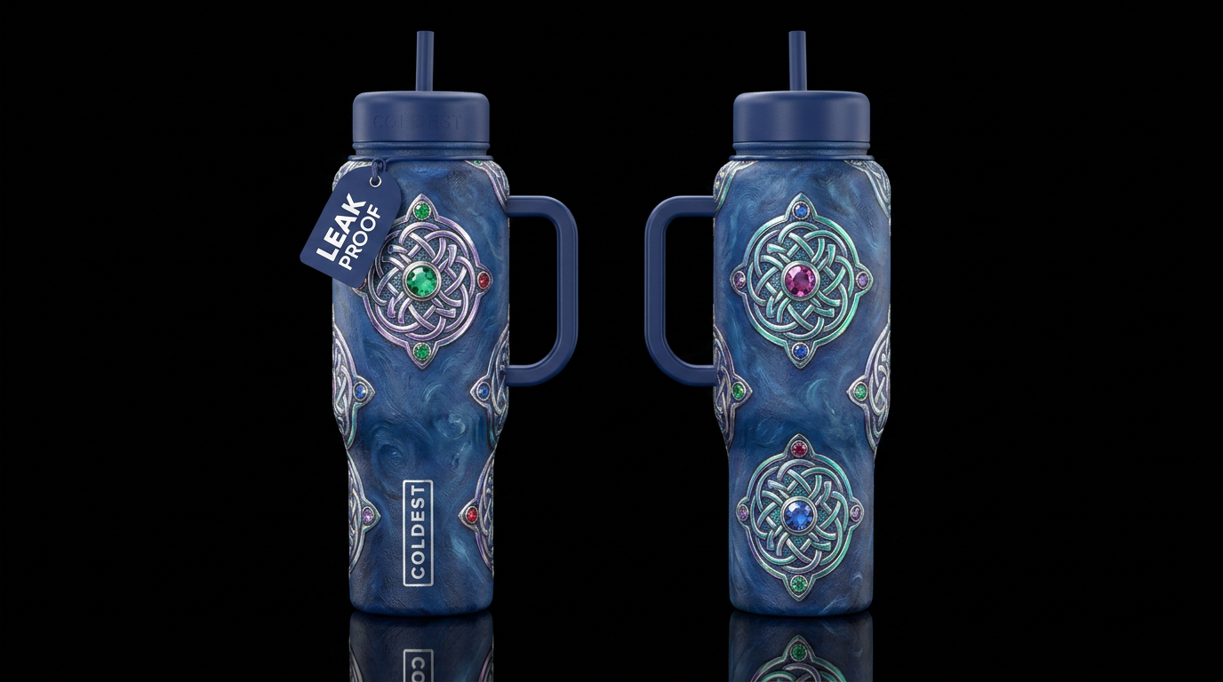 Celtic knots water bottle design