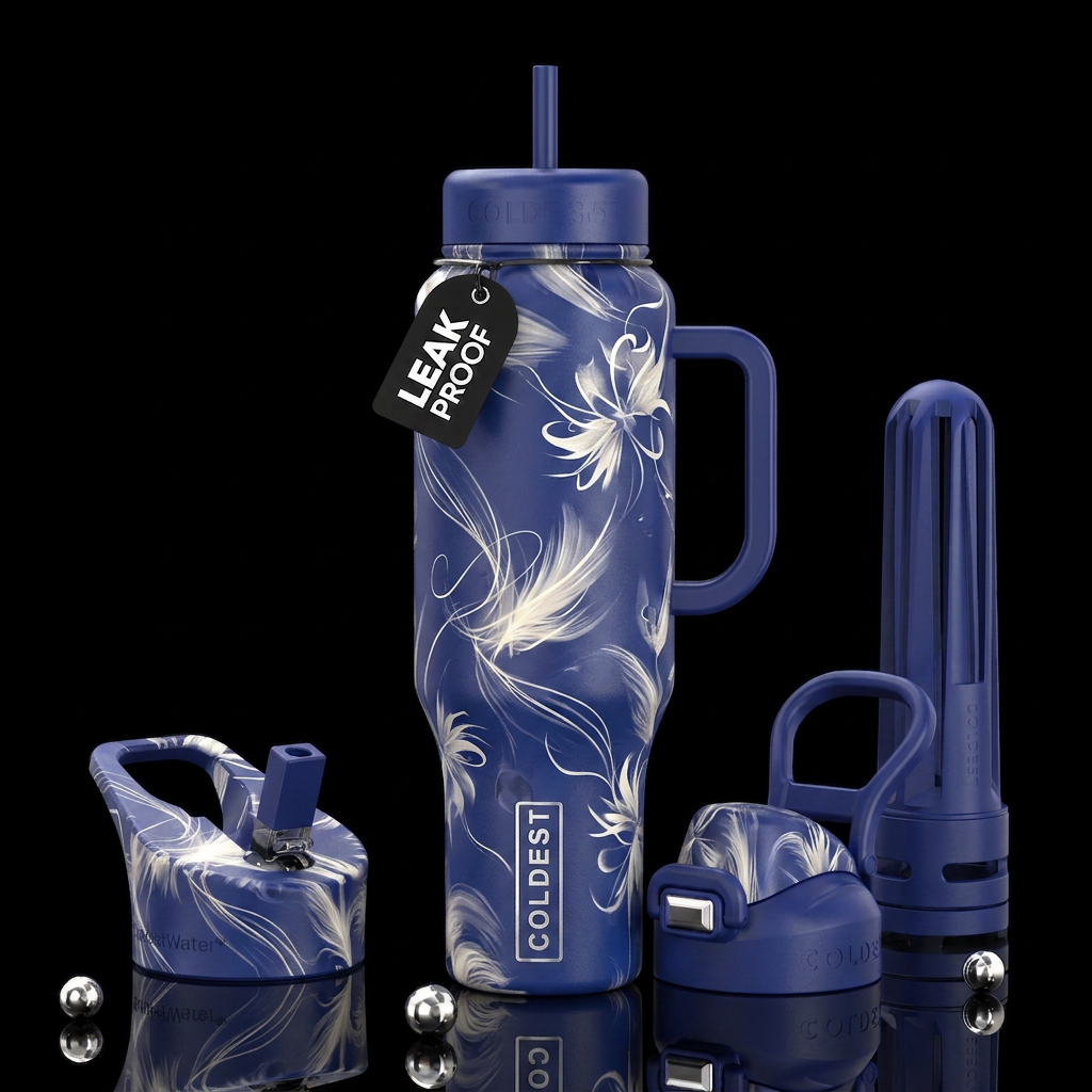Blueberries and Cream water bottle design