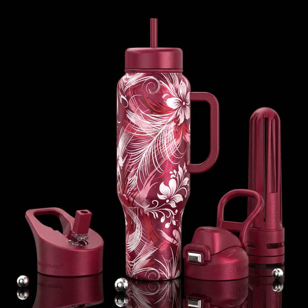 delight.  Raspberry cream.  Rich burgandy raspberr... water bottle design