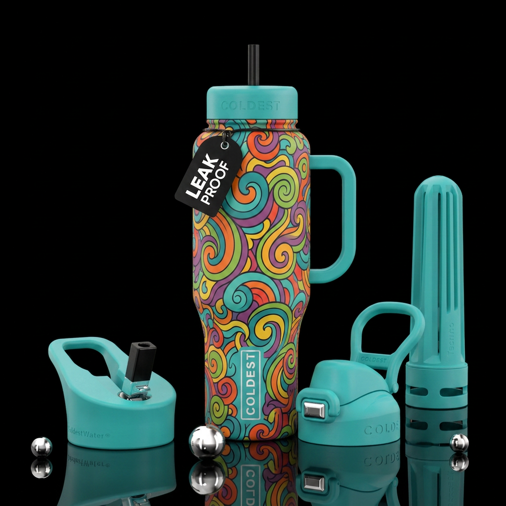 Hippie squiggles. water bottle design