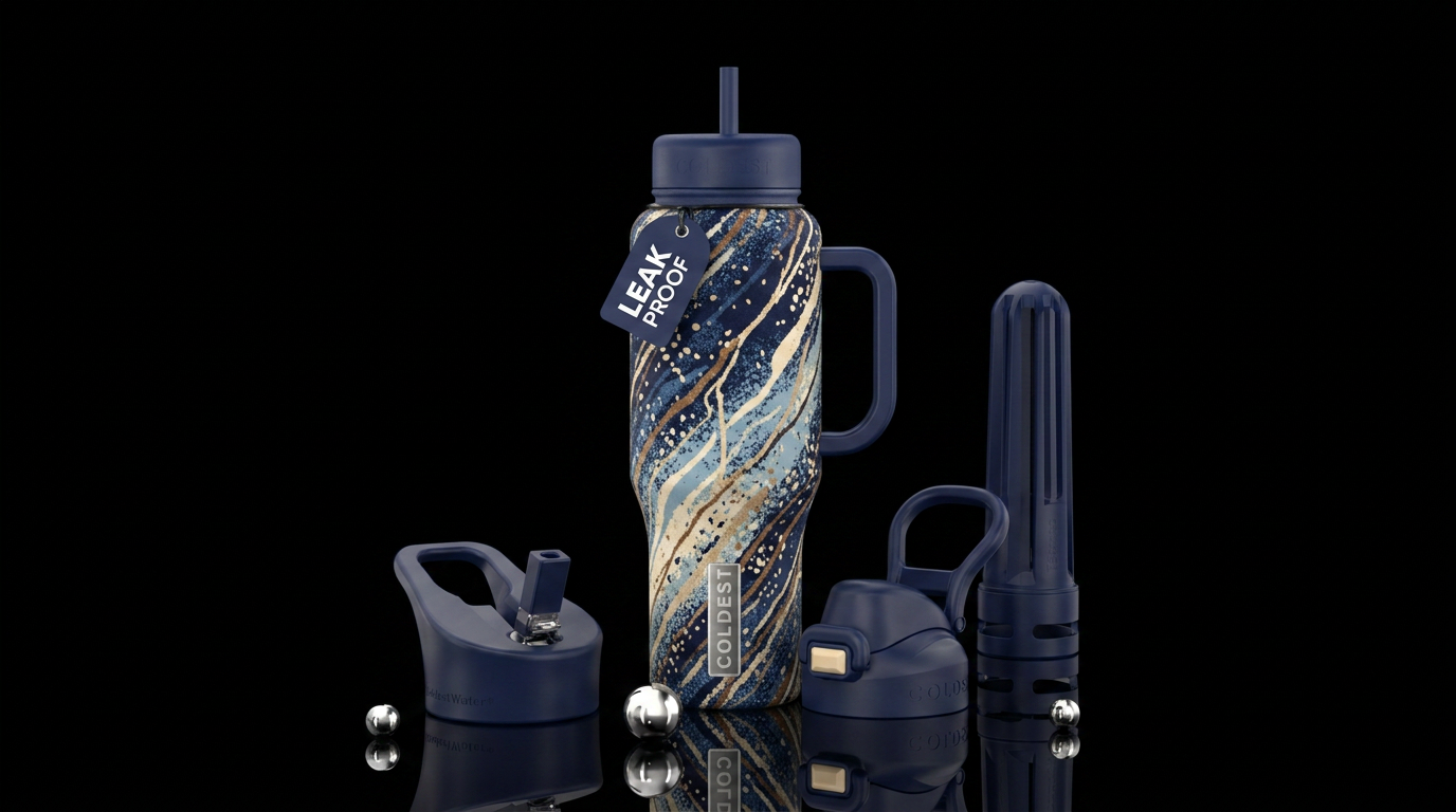 Abstract speckles. water bottle design