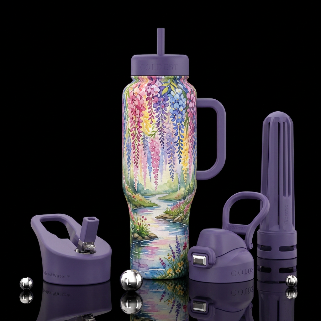 Wisteria River water bottle design