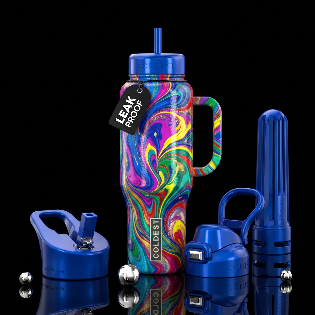 Show front and back of. water bottle design