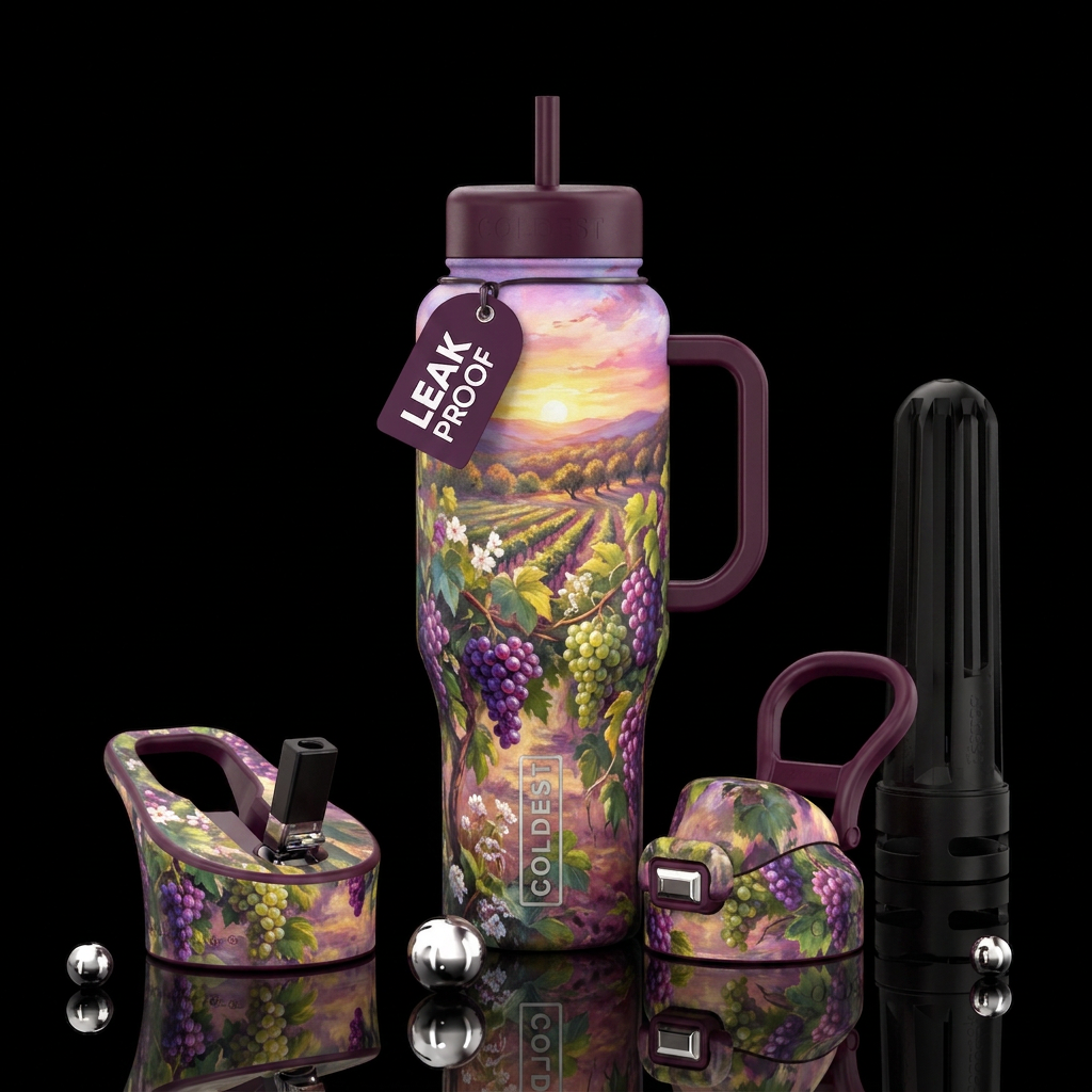 The vineyard water bottle design