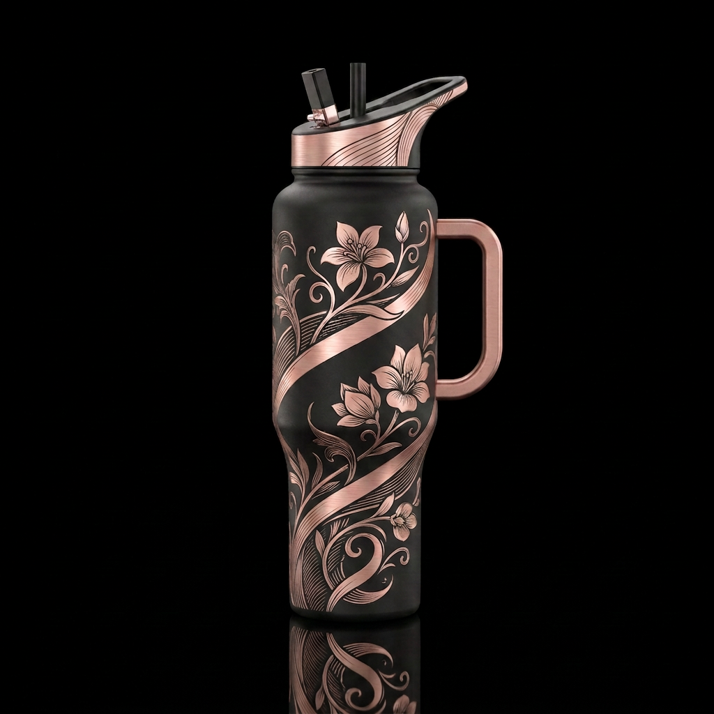 Midnight rose botanica v8 water bottle design