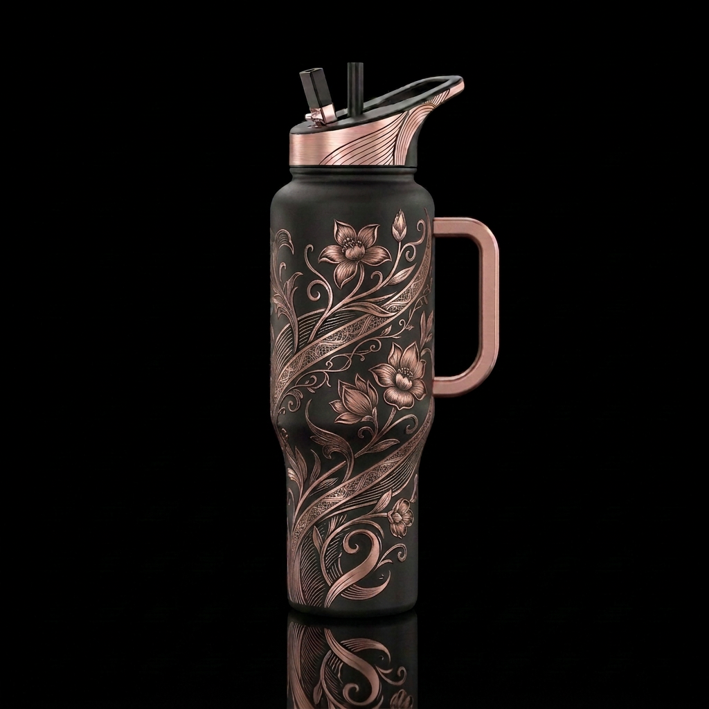 Midnight Rose Botanica v10 water bottle design