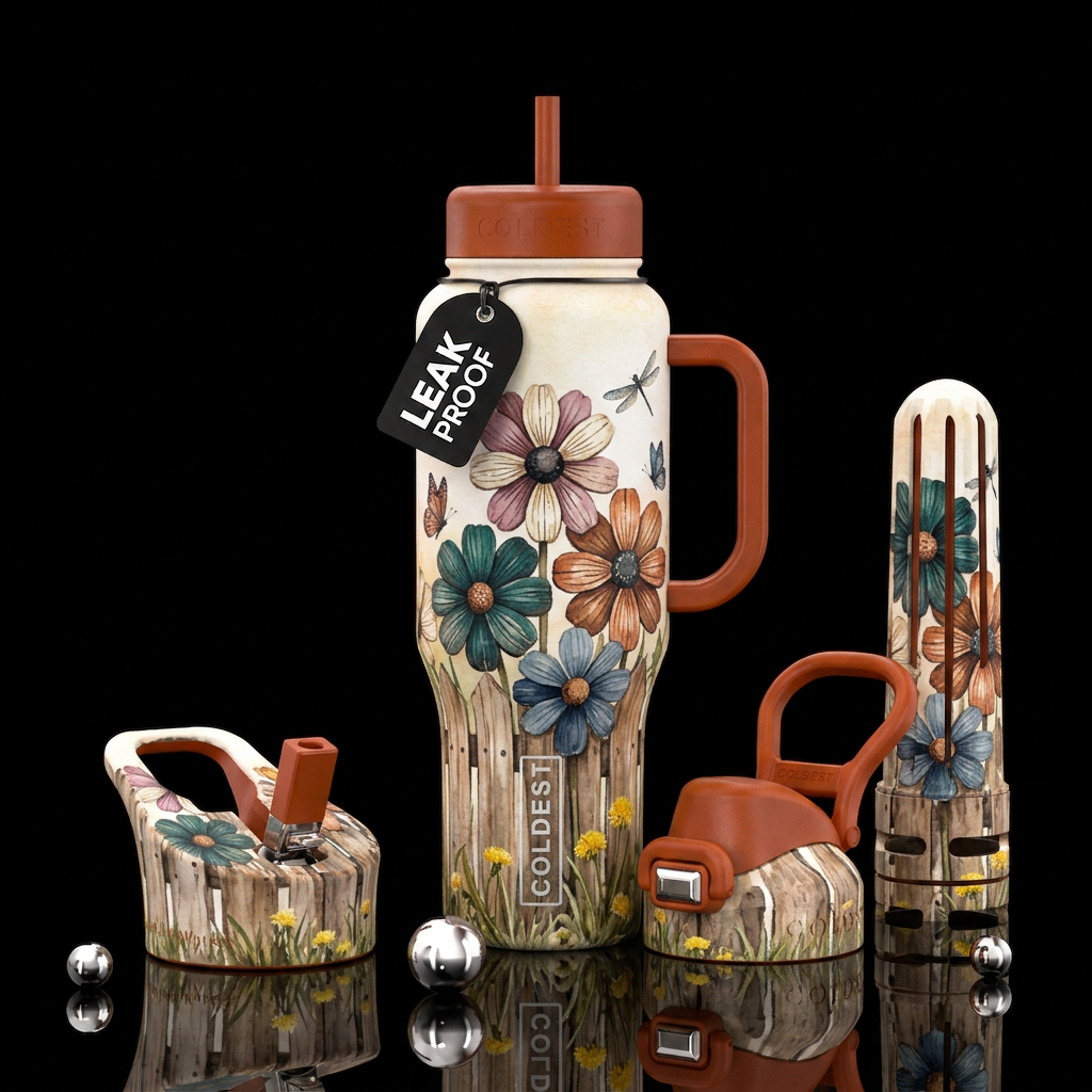 Rustic summer water bottle design