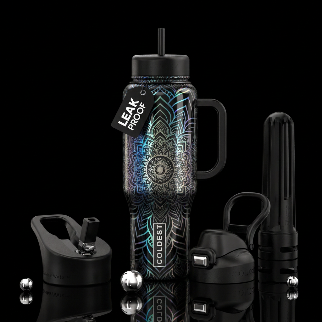 Moonlight Mandala water bottle design