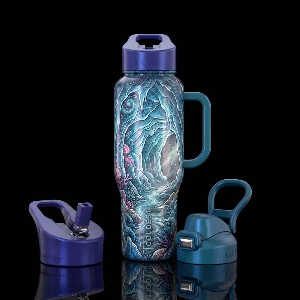 Ice caves water bottle design