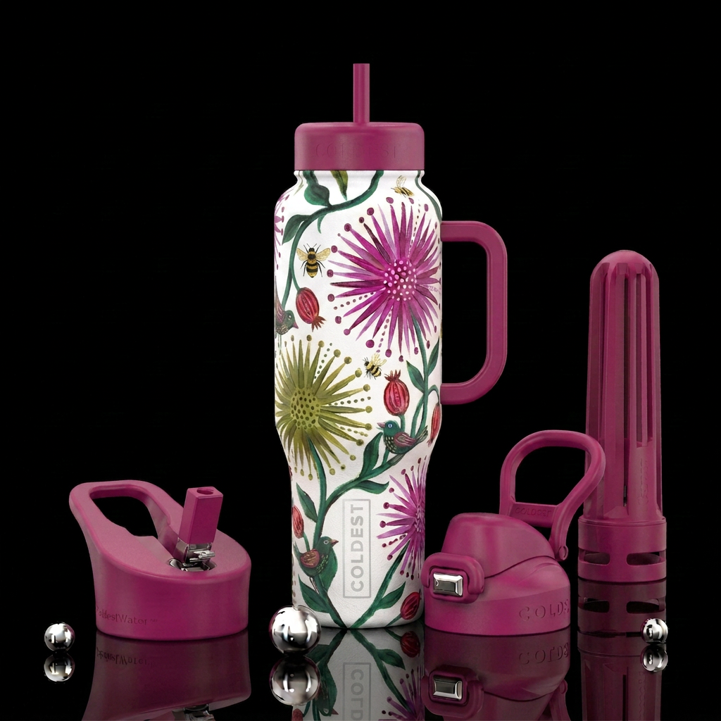 Whimsical Meadow water bottle design