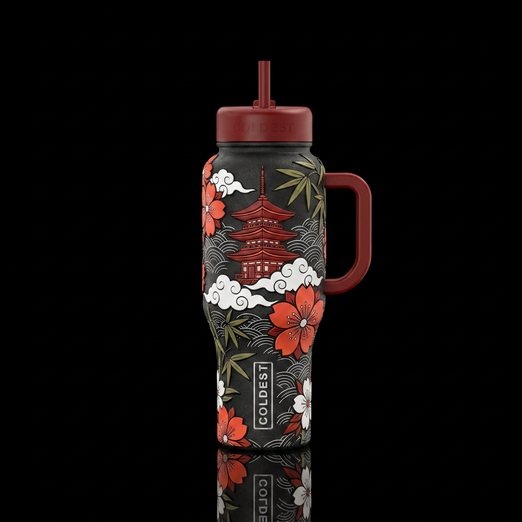 Pagoda water bottle design
