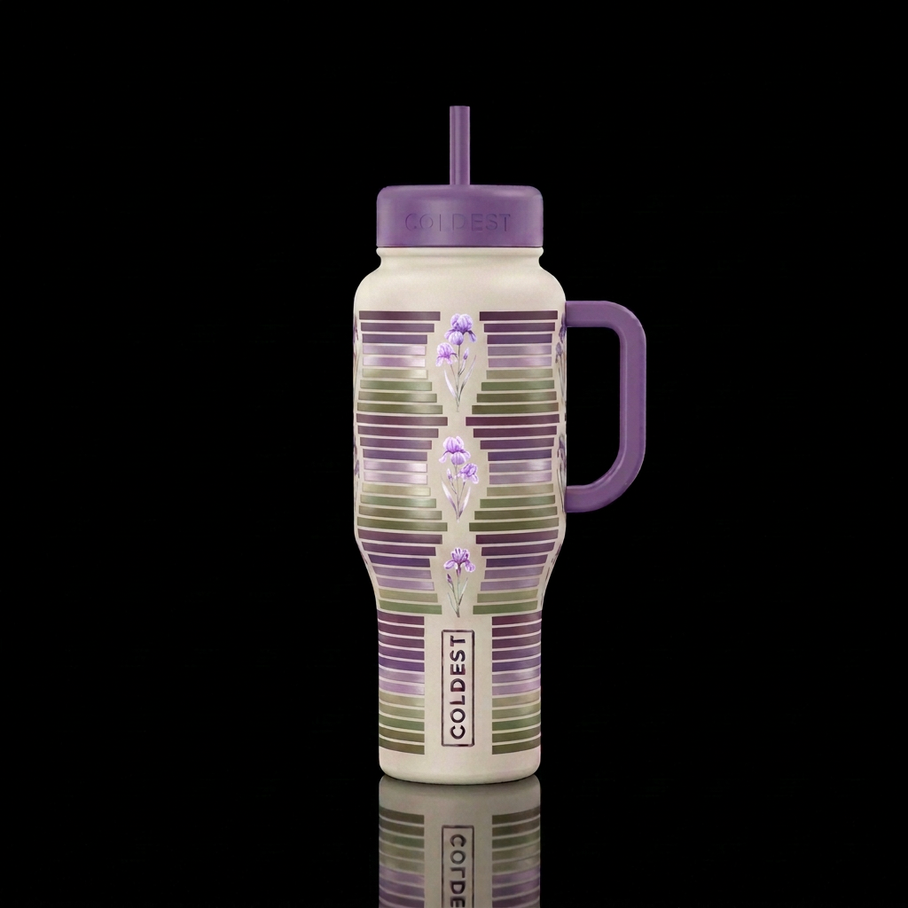 Iridescent iris 2 water bottle design