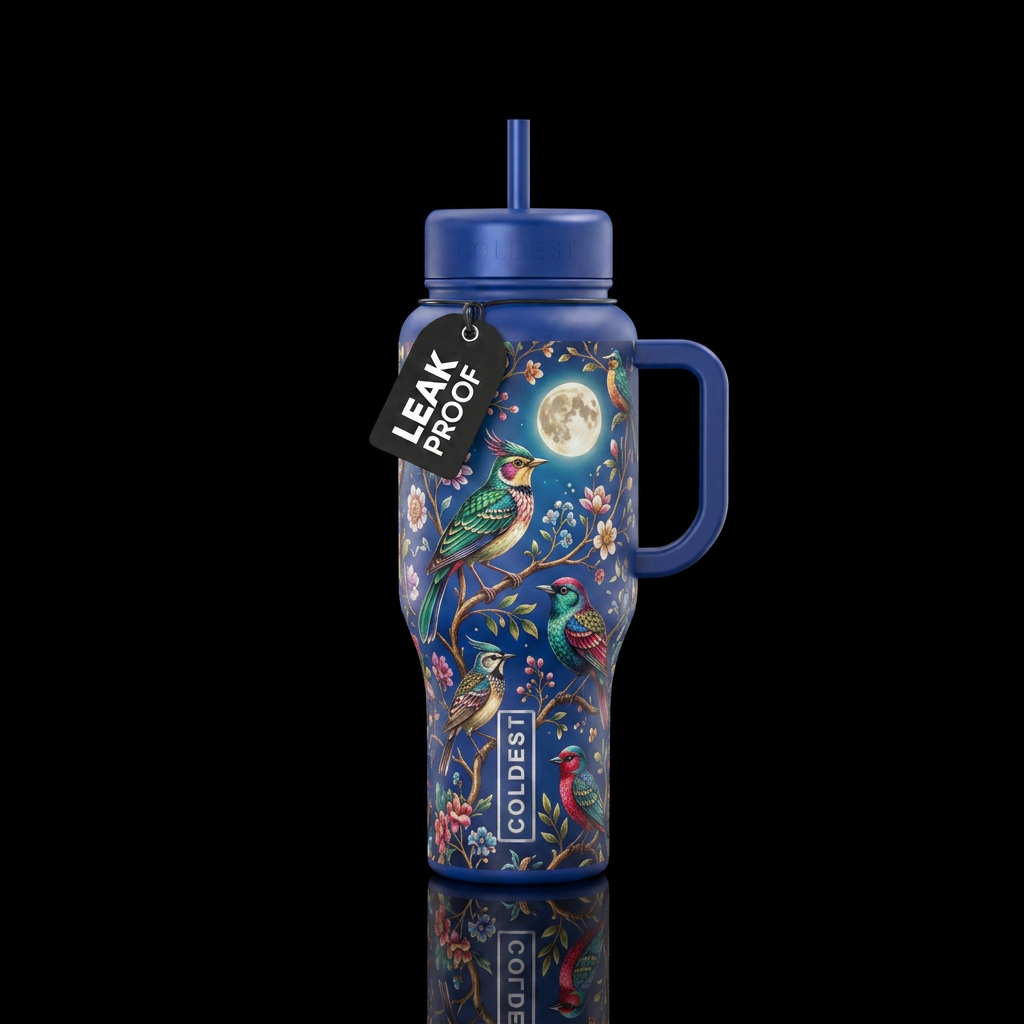 Moonlark perch wallpaper water bottle design