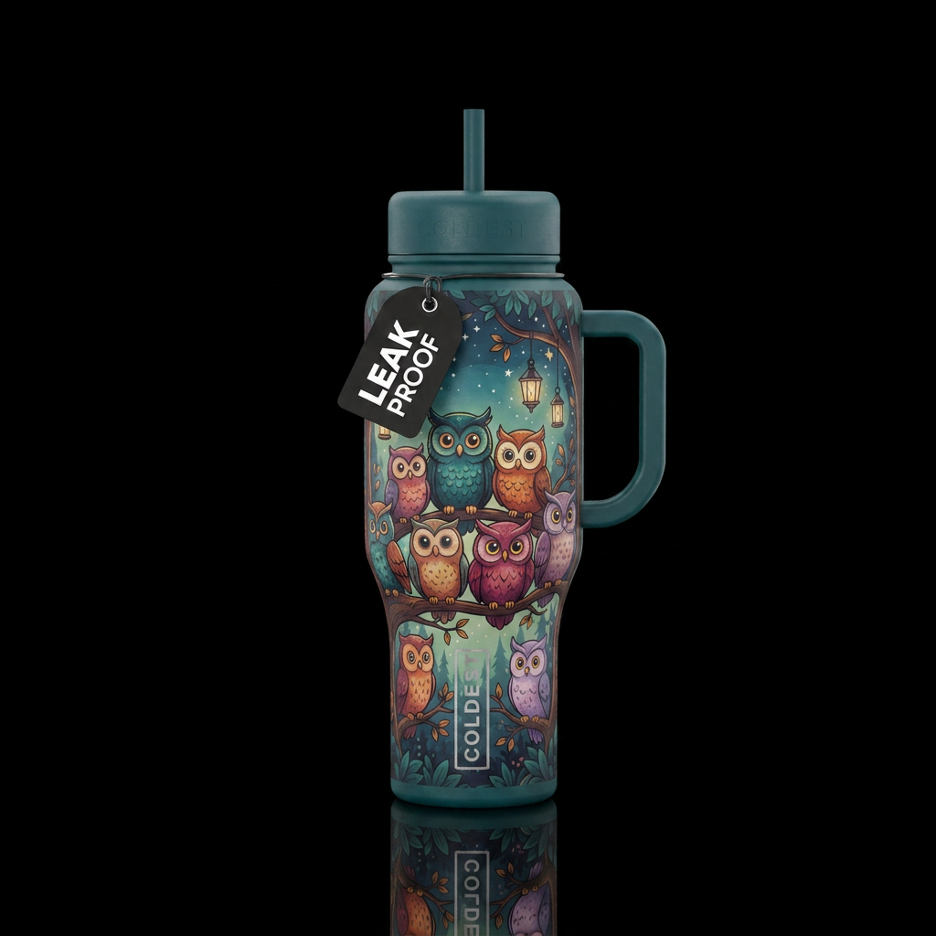 A single water bottle design covered in a dense, s... water bottle design
