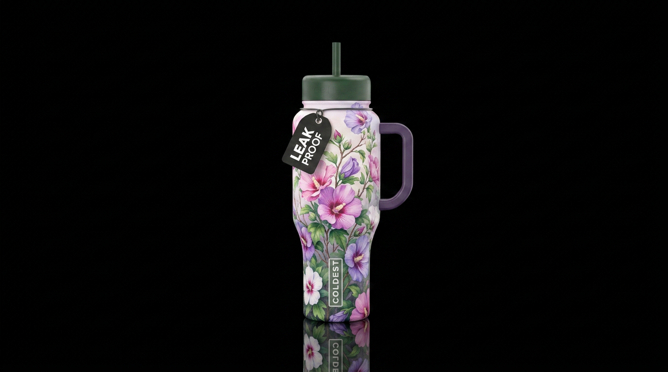 Rose of Sharon water bottle design