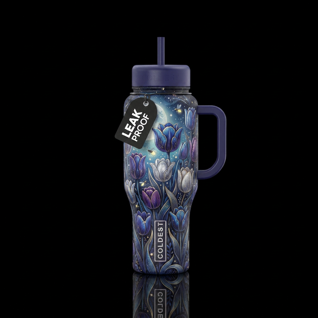 Moon kissed  garden. water bottle design