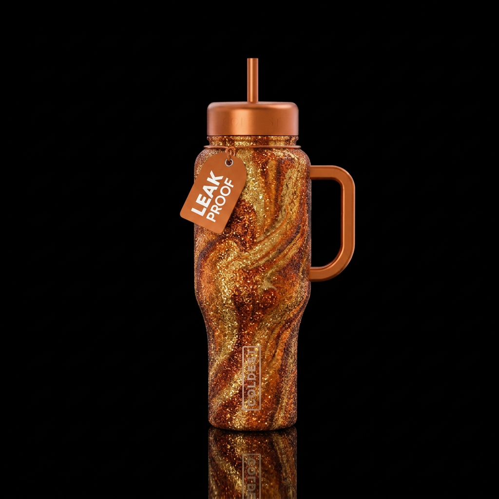Pumpkin Spice Glitter water bottle design