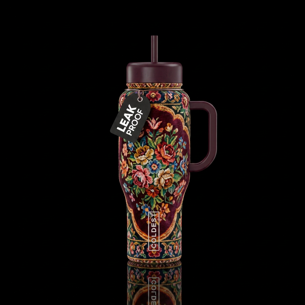 Royal tapestry water bottle design