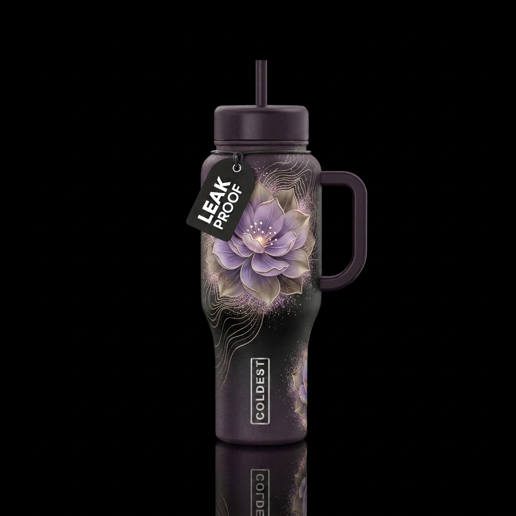 Floral echo water bottle design
