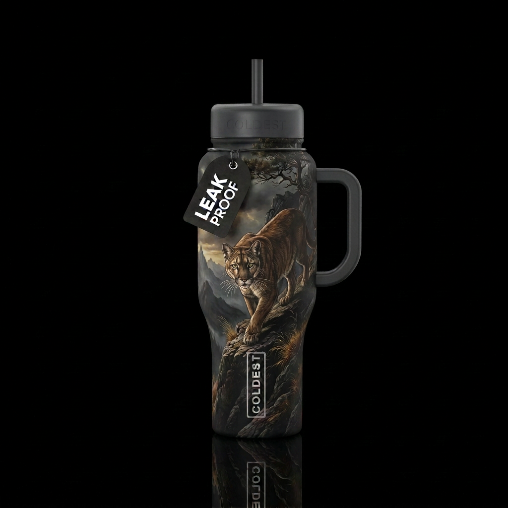 Cougar water bottle design